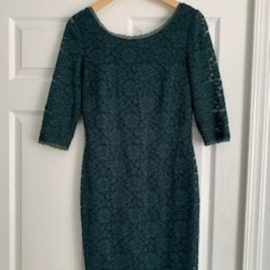Eliza J Lace Wiggle Dress with V-Back Neckline Zip up